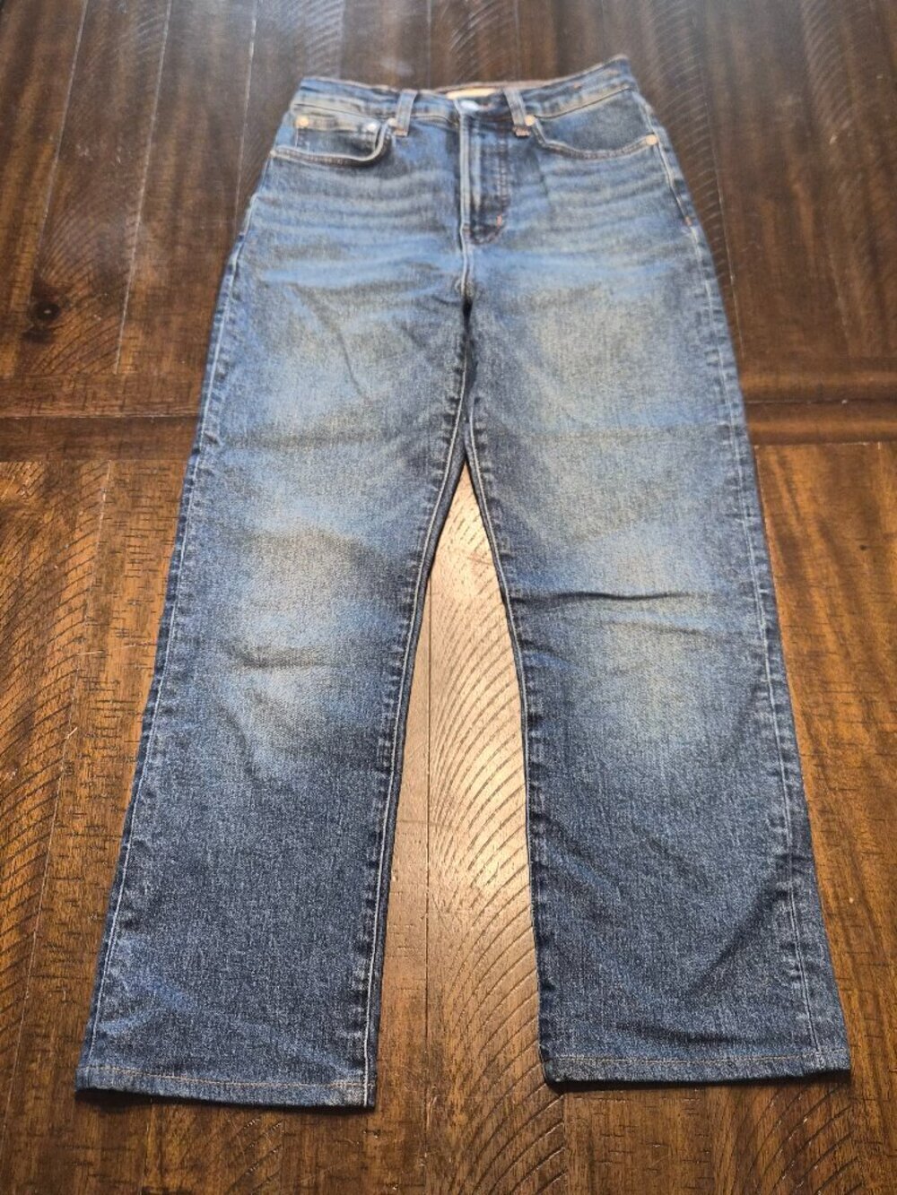 Madewell 90s Straight Jeans Womens Size 25 High Rise Denim Hemmed to 27" G184